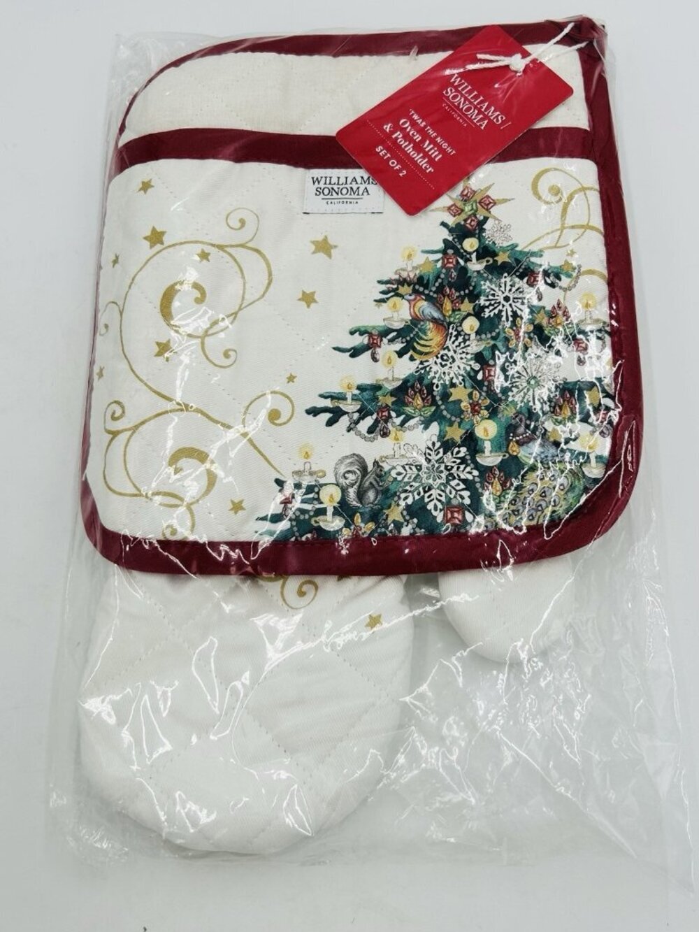 Williams Sonoma Twas the Night Oven Mitt & Potholder Set NEW